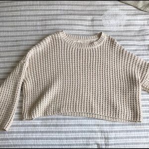 Cropped knit sweater